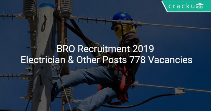 BRO Recruitment 2019 Electrician & Other Posts 778 Vacancies