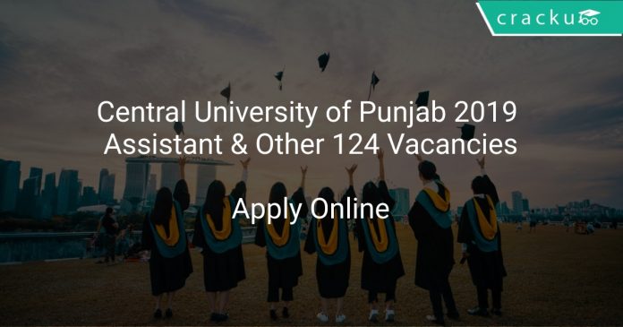 Central University of Punjab 2019 Assistant & Other 124 Vacancies