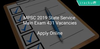 MPSC 2019 State Service Main Exam 431 Vacancies