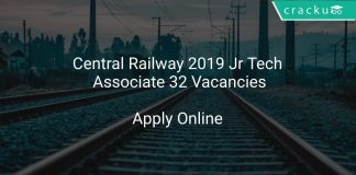 Central Railway 2019 Jr Tech Associate 32 Vacancies