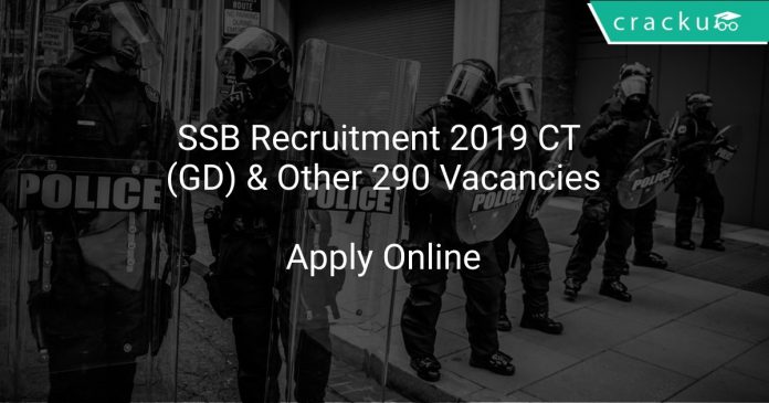 SSB Recruitment 2019 CT (GD) & Other 290 Vacancies