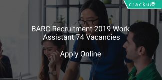 BARC Recruitment 2019 Work Assistant 74 Vacancies