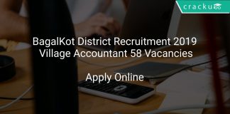 BagalKot District Recruitment 2019 Village Accountant 58 Vacancies
