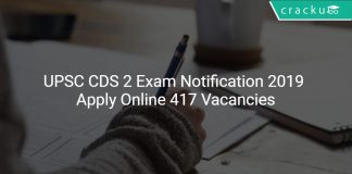 UPSC CDS 2 Exam Notification 2019 Apply Online 417 Vacancies