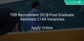 TRB Recruitment 2019 Post Graduate Assistant 2144 Vacancies