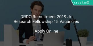 DRDO Recruitment 2019 Jr Research Fellowship 15 Vacancies