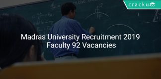 Madras University Recruitment 2019 Faculty 92 Vacancies