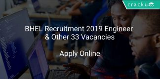 BHEL Recruitment 2019 Engineer & Other 33 Vacancies
