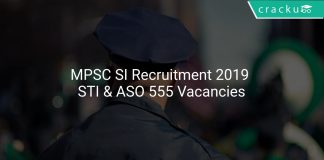 MPSC SI Recruitment 2019 STI & ASO 555 Vacancies