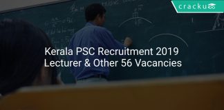 Kerala PSC Recruitment 2019 Lecturer & Other 56 Vacancies