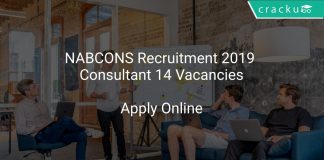 NABCONS Recruitment 2019 Consultant 14 Vacancies