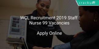 WCL Recruitment 2019 Staff Nurse 99 Vacancies