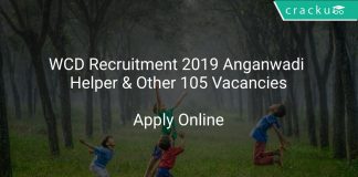 WCD Recruitment 2019 Anganwadi Helper & Other 105 Vacancies