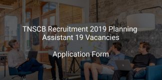 TNSCB Recruitment 2019 Planning Assistant 19 Vacancies