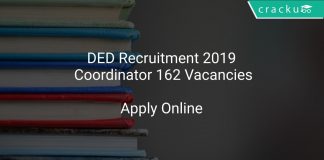 DED Recruitment 2019 Coordinator 162 Vacancies