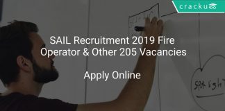 SAIL Recruitment 2019 Fire Operator & Other 205 Vacancies