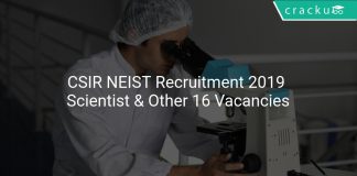 CSIR NEIST Recruitment 2019 Scientist & Other 16 Vacancies