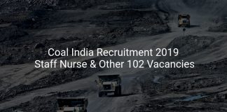 Coal India Recruitment 2019 Staff Nurse, Physiotherapist & Other 102 Vacancies