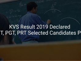 KVS Result 2019 Declared Check TGT, PGT, PRT Selected Candidates PDF