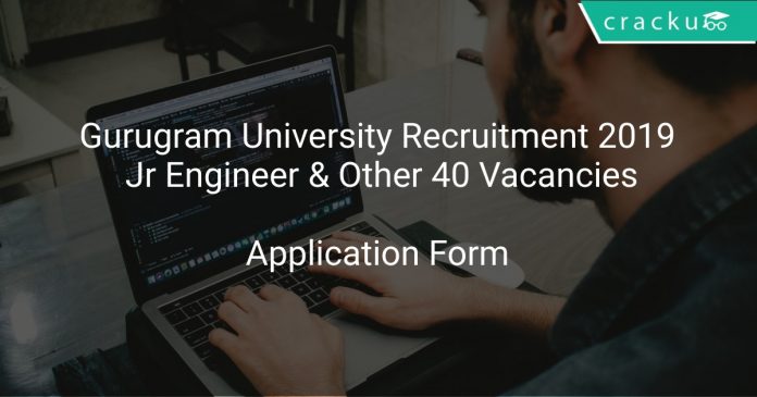 Gurugram University Recruitment 2019 Jr Engineer & Other 40 Vacancies
