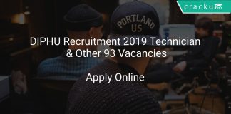 DIPHU Recruitment 2019 Technician & Other 93 Vacancies