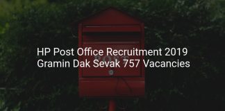 HP Post Office Recruitment 2019 Gramin Dak Sevak 757 Vacancies