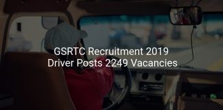 GSRTC Recruitment 2019 Driver Posts 2249 Vacancies
