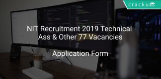 NIT Recruitment 2019 Technical Assistant & Other 77 Vacancies