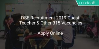 DSE Recruitment 2019 Guest Teacher & Other 315 Vacancies