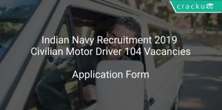 Indian Navy Recruitment 2019 Civilian Motor Driver 104 Vacancies