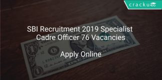 SBI Recruitment 2019 Specialist Cadre Officer 76 Vacancies