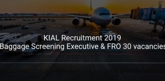 KIAL Recruitment 2019 Baggage Screening Executive & Fire Rescue Operator 30 vacancies