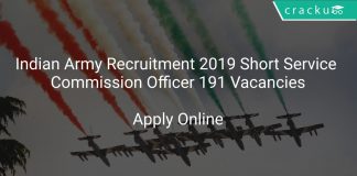 Indian Army Recruitment 2019 Short Service Commission Officer 191 Vacancies