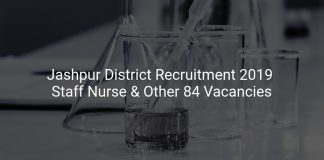 Jashpur District Recruitment 2019 Staff Nurse & Other 84 Vacancies