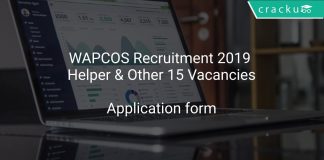 WAPCOS Recruitment 2019 Helper & Other 15 Vacancies