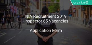 NIA Recruitment 2019 Inspector 65 Vacancies