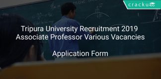 Tripura University Recruitment 2019 Associate Professor Various Vacancies