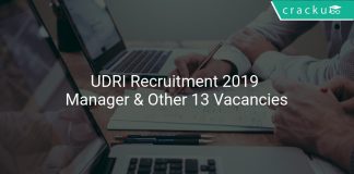 UDRI Recruitment 2019 Manager & Other 13 Vacancies