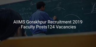 AIIMS Gorakhpur Recruitment 2019 Faculty Posts124 Vacancies