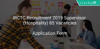 IRCTC Recruitment 2019 Supervisor (Hospitality) 85 Vacancies