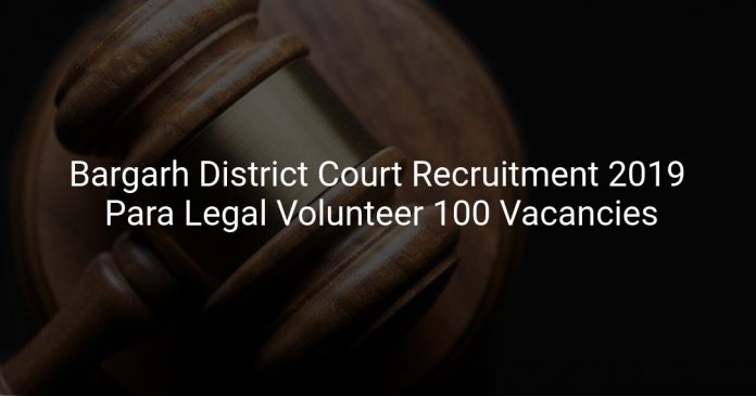 Bargarh District Court Recruitment 2019 Para Legal Volunteer 100 Vacancies