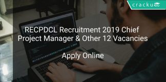 RECPDCL Recruitment 2019 Chief Project Manager & Other 12 Vacancies