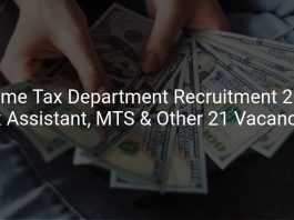 Income Tax Department Recruitment 2019 Tax Assistant, MTS & Other 21 Vacancies