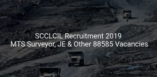 SCCL Recruitment 2019 MTS Surveyor, JE & Other 88585 Vacancies