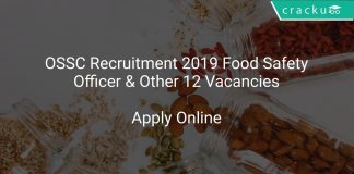 OSSC Recruitment 2019 Food Safety Officer & Other 12 Vacancies