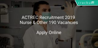 ACTREC Recruitment 2019 Nurse & Other 190 Vacancies