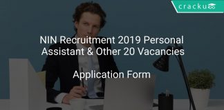 NIN Recruitment 2019 Personal Assistant & Other 20 Vacancies