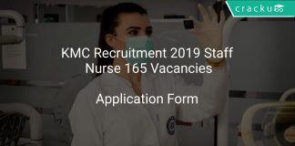 KMC Recruitment 2019 Staff Nurse 165 Vacancies