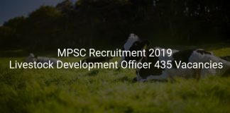 MPSC Recruitment 2019 Livestock Development Officer 435 Vacancies