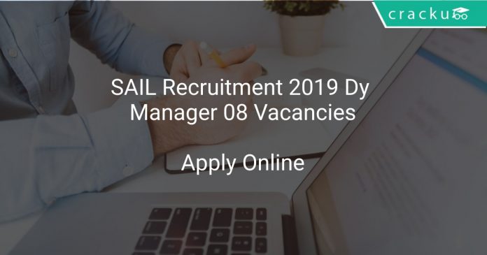 SAIL Recruitment 2019 Dy Manager 08 Vacancies